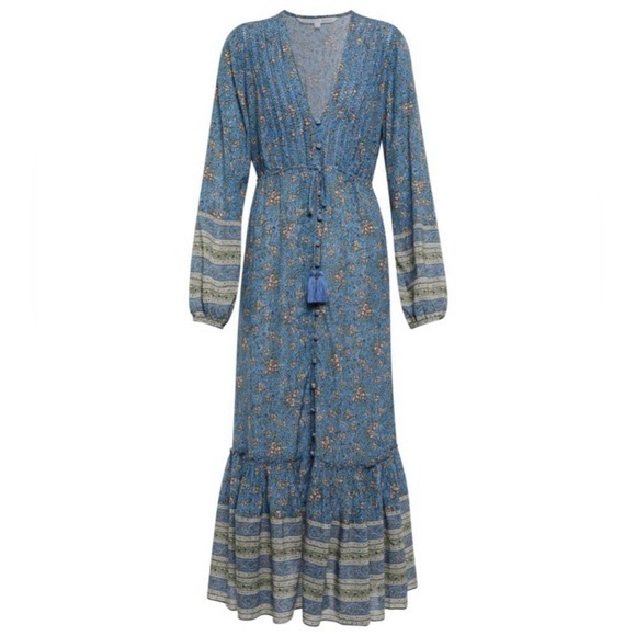 Veronica Beard Kameya Blue Floral Maxi Dress - Picture 2 of 10